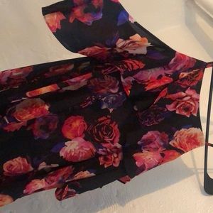 Floral cold shoulder blouse